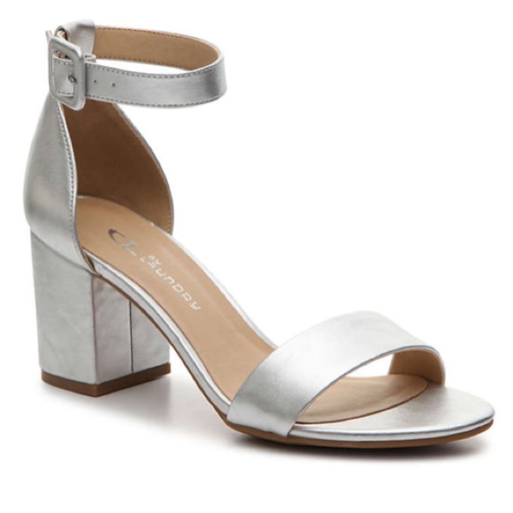 Silver Block Heels